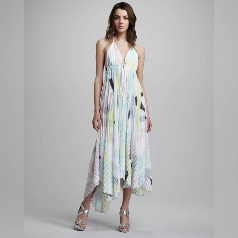 Alice & Olivia Adalyn Keyhole Dress Color:Brush Stroke Size XS